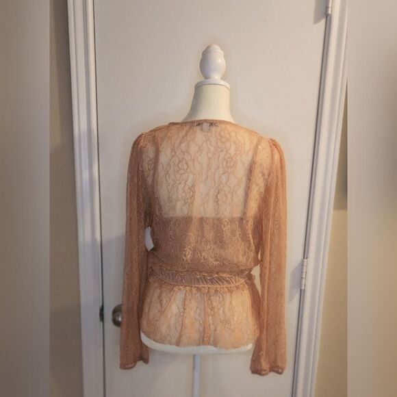 Mesh Peplum Blouse - Picture 2 of 2